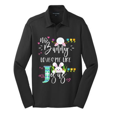 No Bunny Loves Me Like Jesus Christian Easter For Silk Touch Performance Long Sleeve Polo