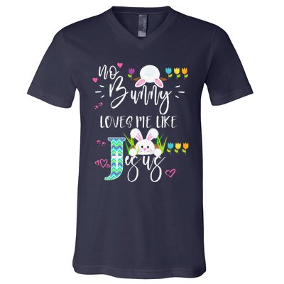 No Bunny Loves Me Like Jesus Christian Easter For V-Neck T-Shirt