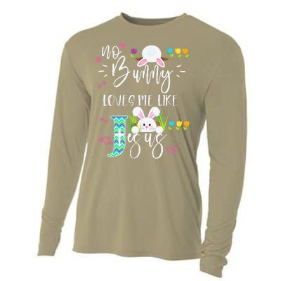 No Bunny Loves Me Like Jesus Christian Easter For Cooling Performance Long Sleeve Crew