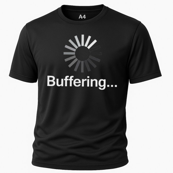 Nerdy Buffering Loading Screen Funny Meme Nerd Streaming Lol Cooling Performance Crew T-Shirt