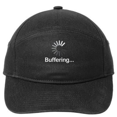 Nerdy Buffering Loading Screen Funny Meme Nerd Streaming Lol 7-Panel Snapback Hat