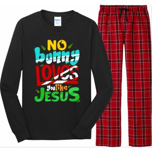 No Bunny Loves You Like Jesus Christian Religious Easter Day Cool Gift Long Sleeve Pajama Set