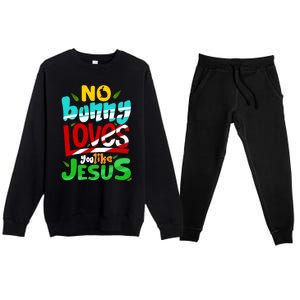 No Bunny Loves You Like Jesus Christian Religious Easter Day Cool Gift Premium Crewneck Sweatsuit Set