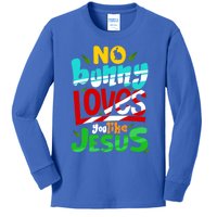 No Bunny Loves You Like Jesus Christian Religious Easter Day Cool Gift Kids Long Sleeve Shirt