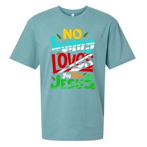 No Bunny Loves You Like Jesus Christian Religious Easter Day Cool Gift Sueded Cloud Jersey T-Shirt