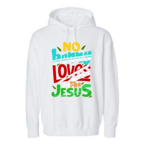 No Bunny Loves You Like Jesus Christian Religious Easter Day Cool Gift Garment-Dyed Fleece Hoodie