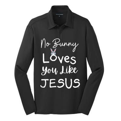 No Bunny Loves You Like Jesus Easter Christian Church Events Gift Silk Touch Performance Long Sleeve Polo