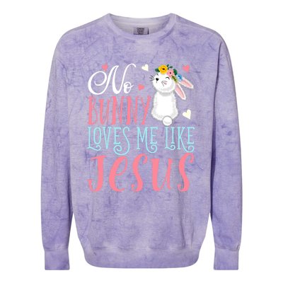 No Bunny Loves Me Like Jesus Christian Easter Gift Colorblast Crewneck Sweatshirt