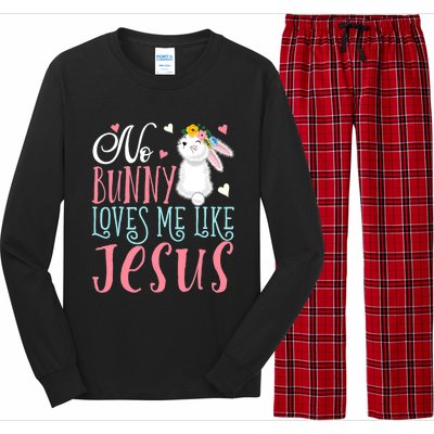 No Bunny Loves Me Like Jesus Christian Easter Gift Long Sleeve Pajama Set