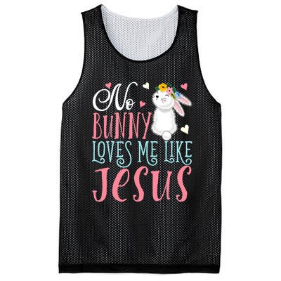 No Bunny Loves Me Like Jesus Christian Easter Gift Mesh Reversible Basketball Jersey Tank