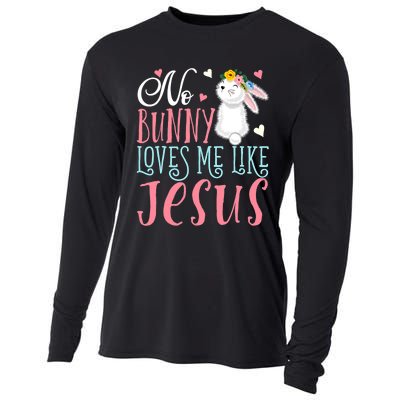 No Bunny Loves Me Like Jesus Christian Easter Gift Cooling Performance Long Sleeve Crew