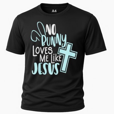 No Bunny Loves Me Like Jesus, Christian Easter Resurrection Cooling Performance Crew T-Shirt