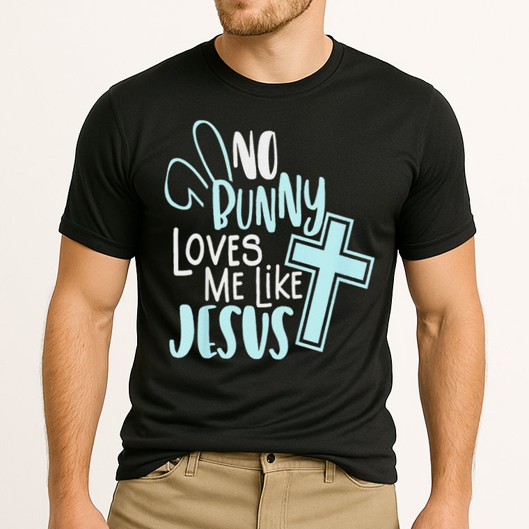 No Bunny Loves Me Like Jesus, Christian Easter Resurrection Cooling Performance Crew T-Shirt