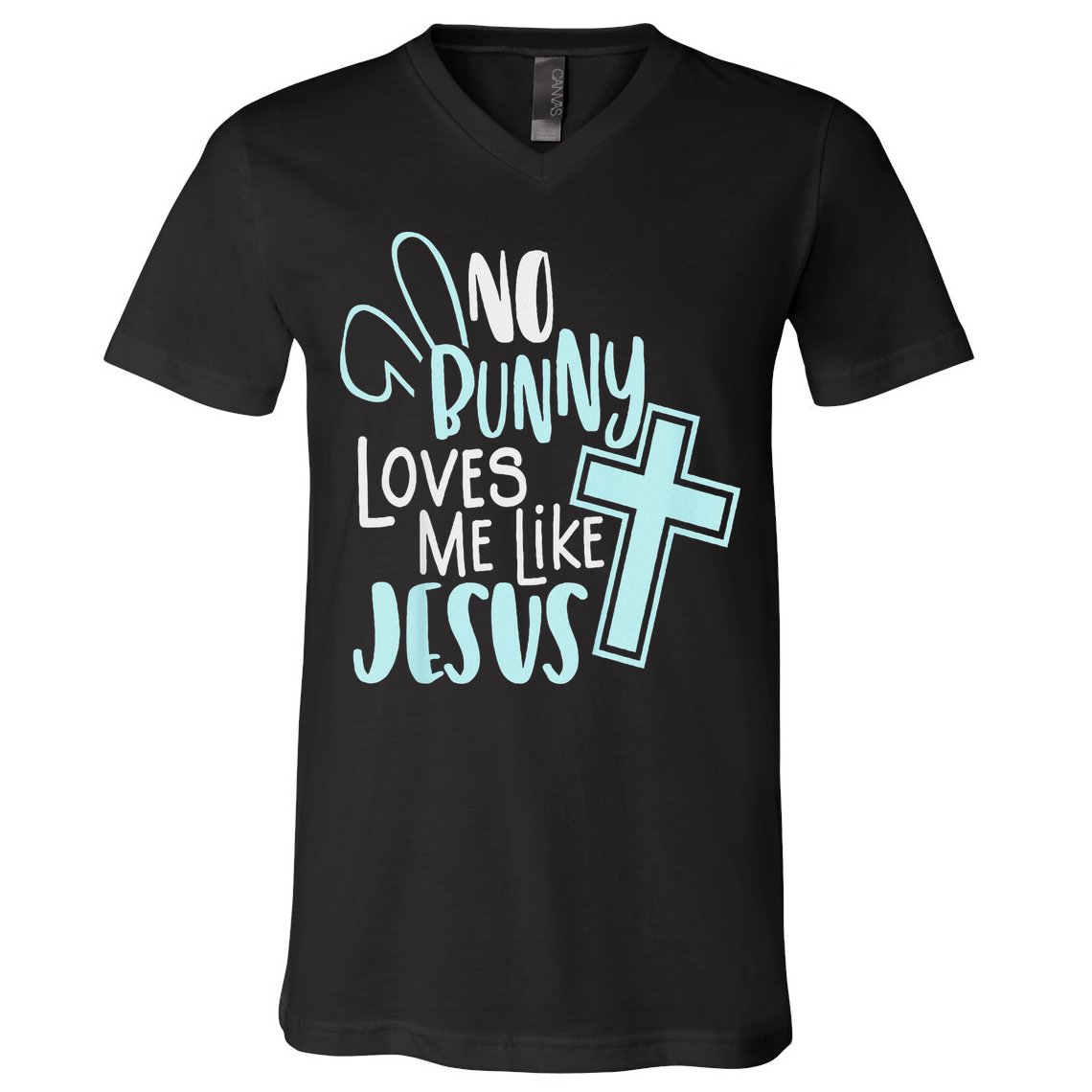 No Bunny Loves Me Like Jesus, Christian Easter Resurrection V-Neck T-Shirt