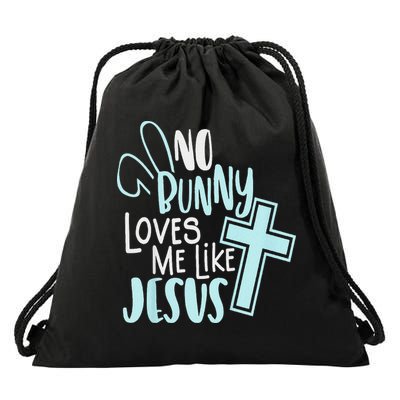 No Bunny Loves Me Like Jesus, Christian Easter Resurrection Drawstring Bag