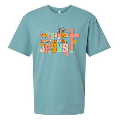 No Bunny Loves You Like Jesus Funny Christian Easter Day Cute Gift Sueded Cloud Jersey T-Shirt