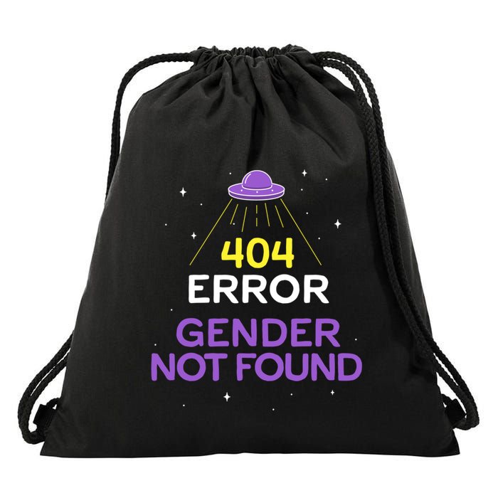 Non Binary Meaningful Gift Error 404 Gender Not Found Non Binary Meaningful Gift Drawstring Bag