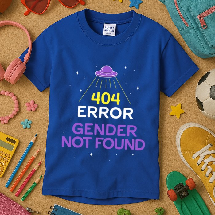 Non Binary Meaningful Gift Error 404 Gender Not Found Non Binary Meaningful Gift Kids T-Shirt