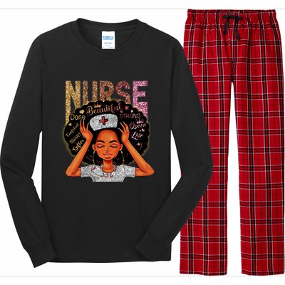 Nurse Black Magic Afro Melanin Queen Black History Gift Long Sleeve Pajama Set