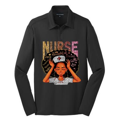 Nurse Black Magic Afro Melanin Queen Black History Gift Silk Touch Performance Long Sleeve Polo