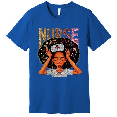 Nurse Black Magic Afro Melanin Queen Black History Gift Premium T-Shirt