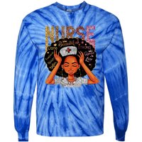 Nurse Black Magic Afro Melanin Queen Black History Gift Tie-Dye Long Sleeve Shirt