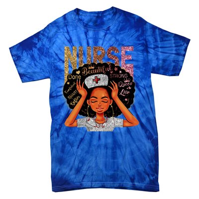 Nurse Black Magic Afro Melanin Queen Black History Gift Tie-Dye T-Shirt