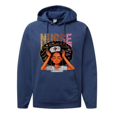 Nurse Black Magic Afro Melanin Queen Black History Gift Performance Fleece Hoodie