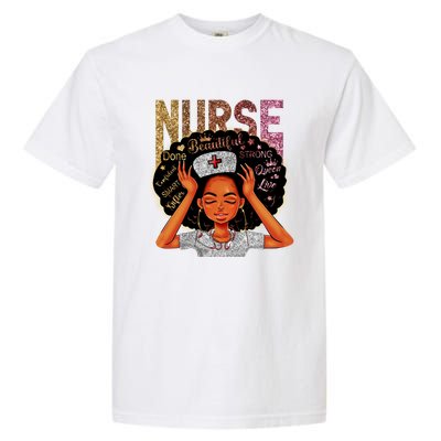 Nurse Black Magic Afro Melanin Queen Black History Gift Garment-Dyed Heavyweight T-Shirt