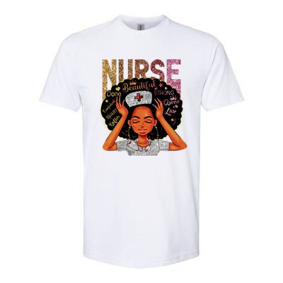 Nurse Black Magic Afro Melanin Queen Black History Gift Softstyle CVC T-Shirt