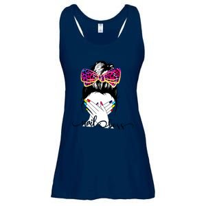 Nail Boss Messy Bun Nail Technician Manicurist Nail Polish Ladies Essential Flowy Tank