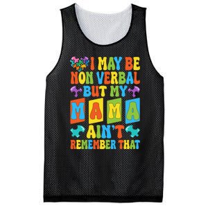 Nonverbal But My Mama AinT Autism Awareness Graphic Mesh Reversible Basketball Jersey Tank