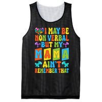 Nonverbal But My Mama AinT Autism Awareness Graphic Mesh Reversible Basketball Jersey Tank