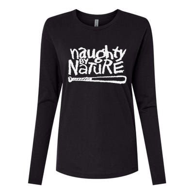 Naughty By Nature – White Classic Logo Womens Cotton Relaxed Long Sleeve T-Shirt