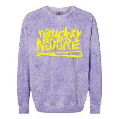 Naughty By Nature – Yellow Logo Black Colorblast Crewneck Sweatshirt