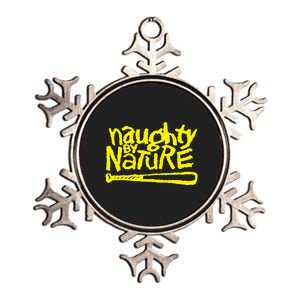 Naughty By Nature – Yellow Logo Black Metallic Star Ornament