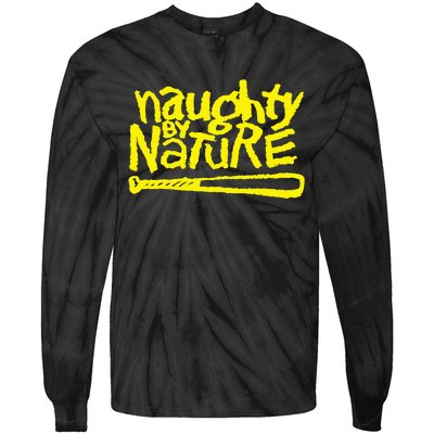 Naughty By Nature – Yellow Logo Black Tie-Dye Long Sleeve Shirt