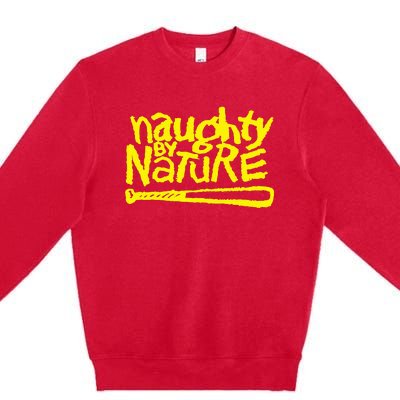 Naughty By Nature – Yellow Logo Black Premium Crewneck Sweatshirt