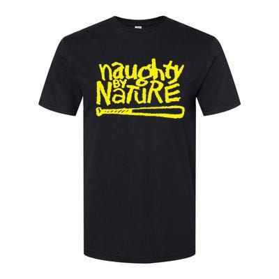 Naughty By Nature – Yellow Logo Black Softstyle® CVC T-Shirt