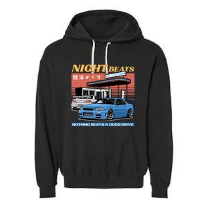 Night Beats Garment-Dyed Fleece Hoodie