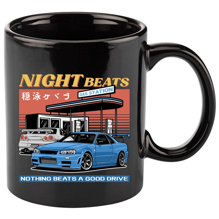 Night Beats 11oz C Handle Ceramic Mug