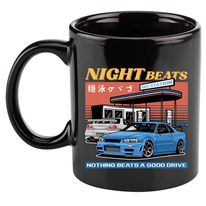 Night Beats 11oz C Handle Ceramic Mug