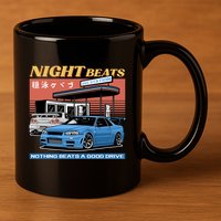 Night Beats 11oz C Handle Ceramic Mug