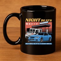 Night Beats 11oz C Handle Ceramic Mug