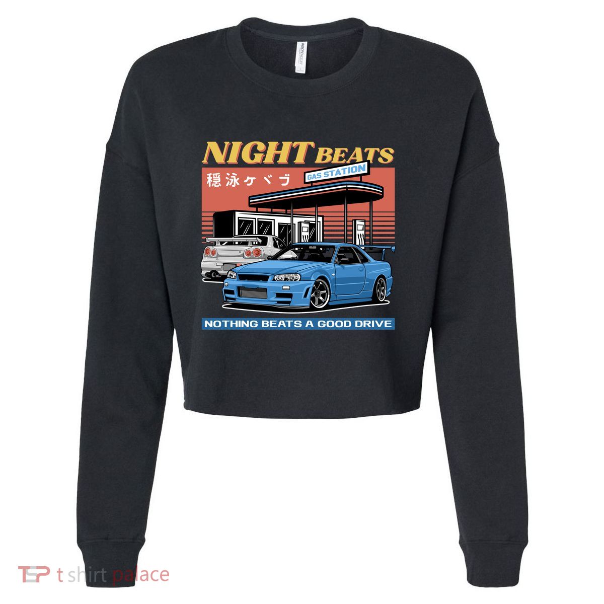 Night Beats Cropped Pullover Crew