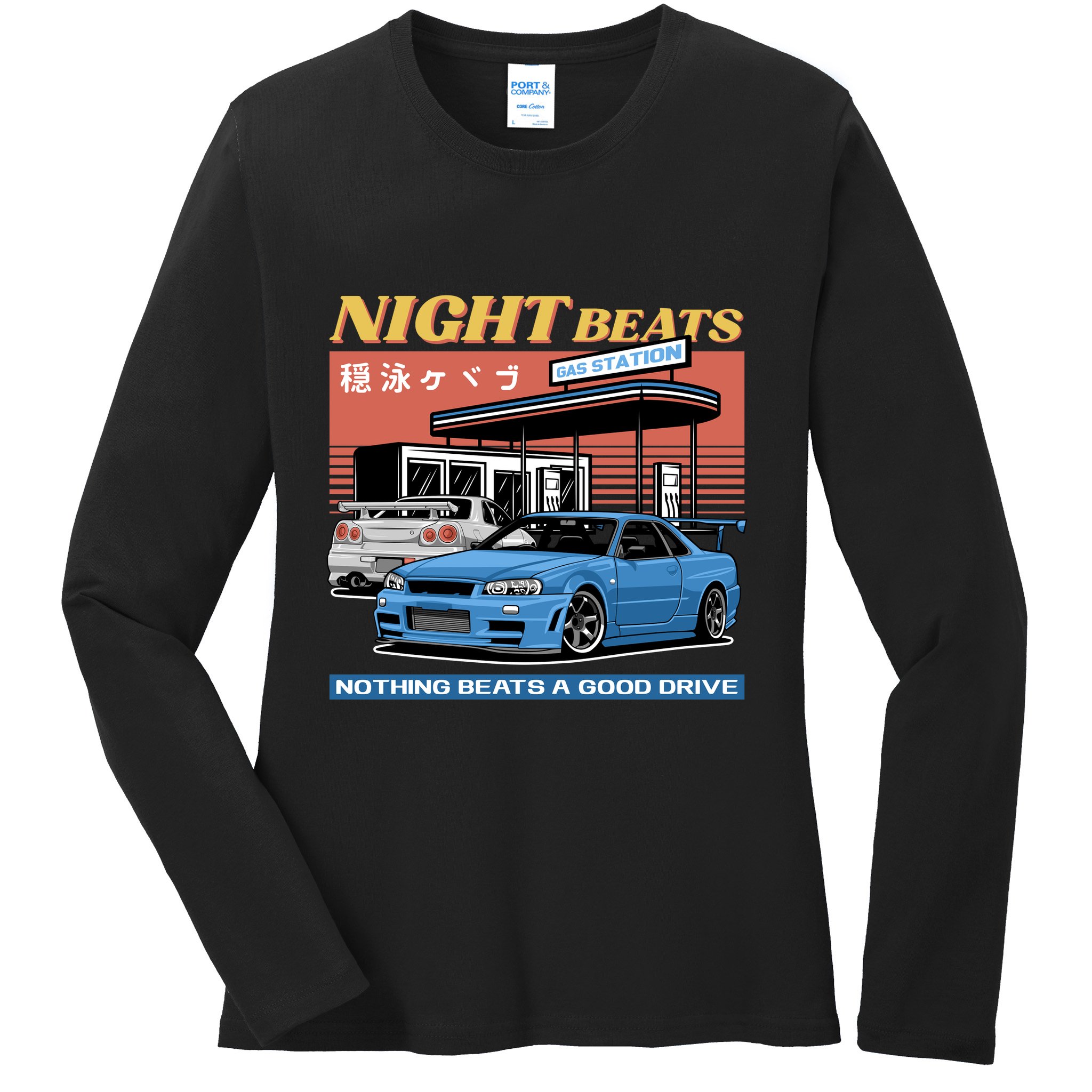 Night Beats Ladies Long Sleeve Shirt
