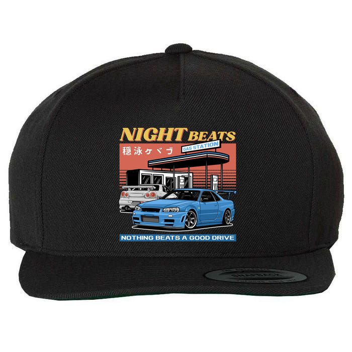 Night Beats Wool Snapback Cap