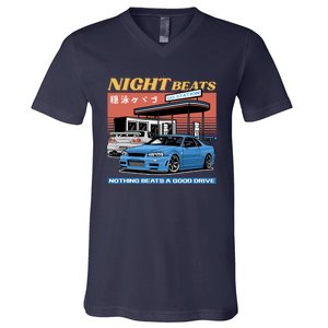 Night Beats V-Neck T-Shirt