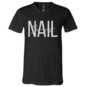 Nail Boss Nail Tech V-Neck T-Shirt