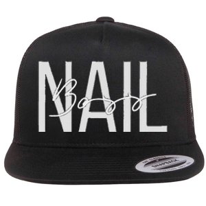 Nail Boss Nail Tech Flat Bill Trucker Hat